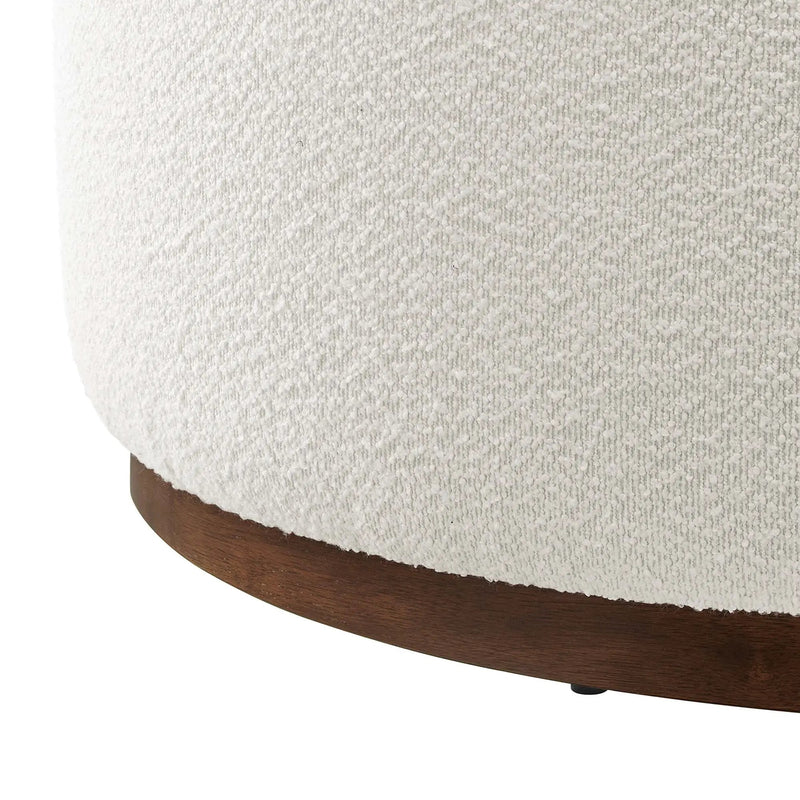 Tilden Large 38" Round Boucle Upholstered Ottoman by Modway by HouseOfZazla