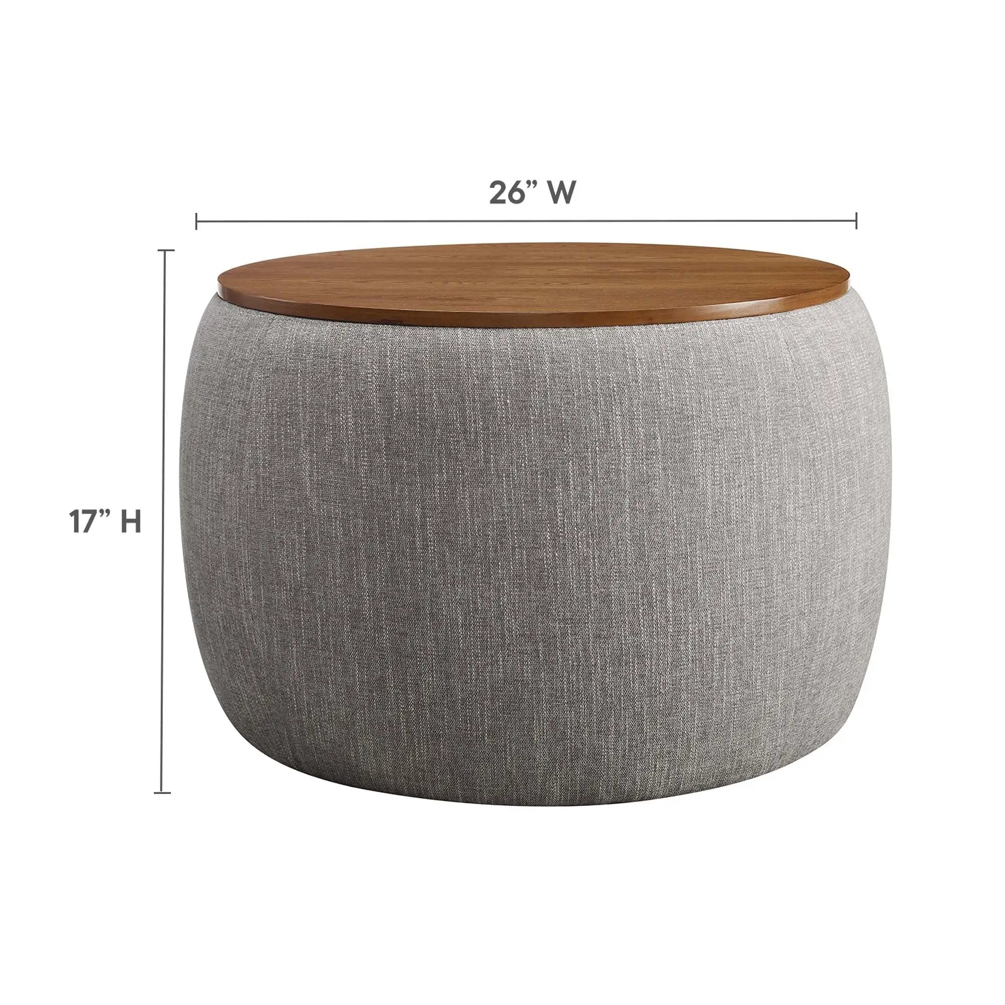 Perla Woven Heathered Fabric Upholstered Storage Ottoman by Modway by HouseOfZazla