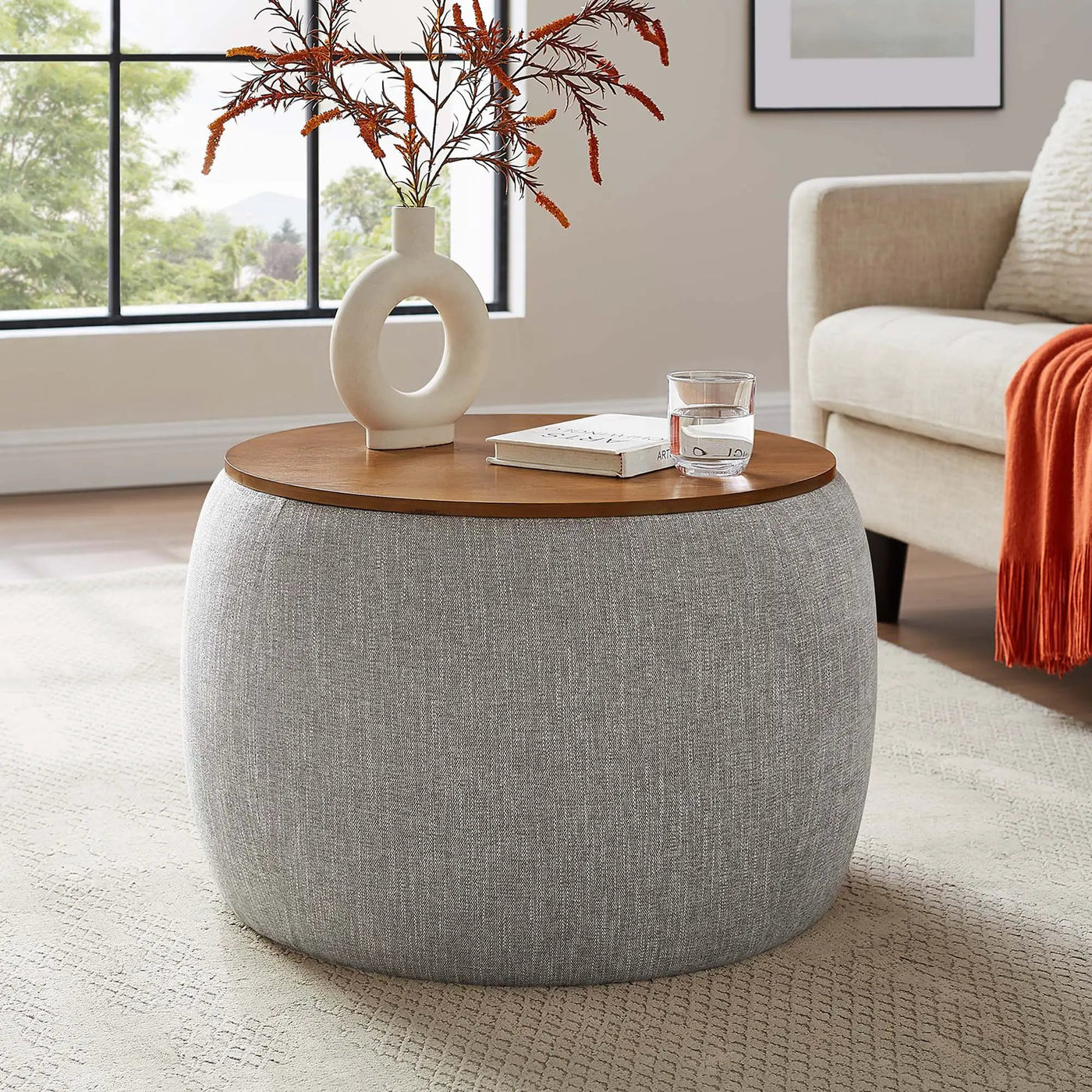 Perla Woven Heathered Fabric Upholstered Storage Ottoman by Modway by HouseOfZazla