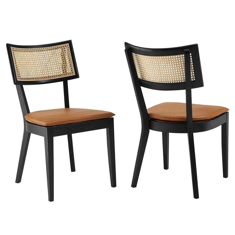 Caledonia Vegan Leather Upholstered Wood Dining Chairs Set of 2 by Modway by HouseOfZazla