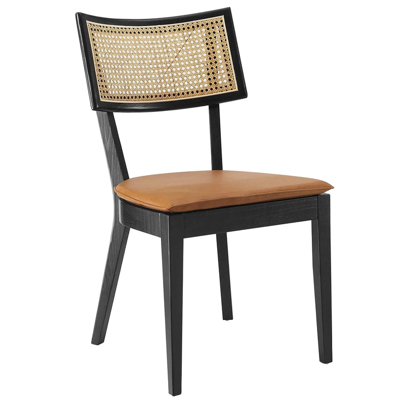 Caledonia Vegan Leather Upholstered Wood Dining Chairs Set of 2 by Modway by HouseOfZazla
