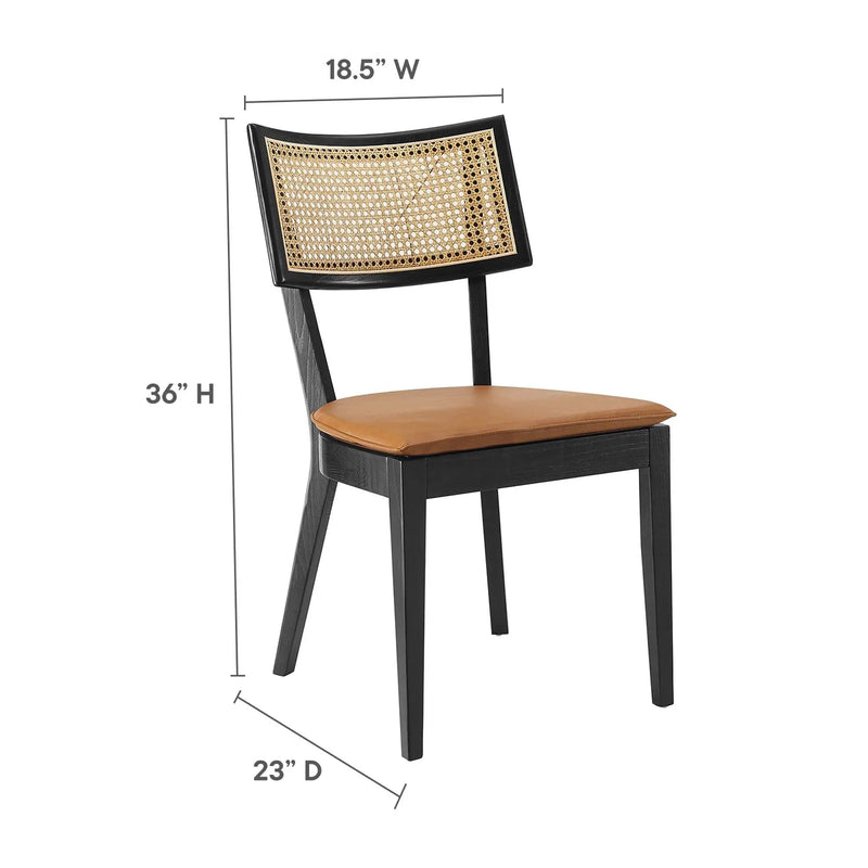 Caledonia Vegan Leather Upholstered Wood Dining Chairs Set of 2 by Modway by HouseOfZazla