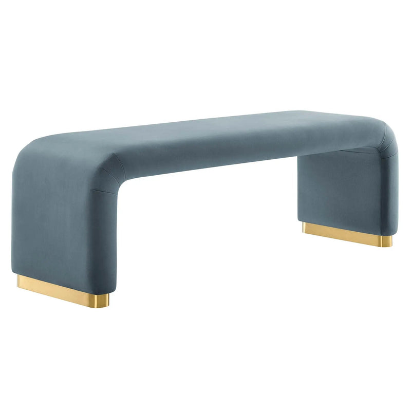 Koda Performance Velvet Waterfall Long Bench by Modway by HouseOfZazla