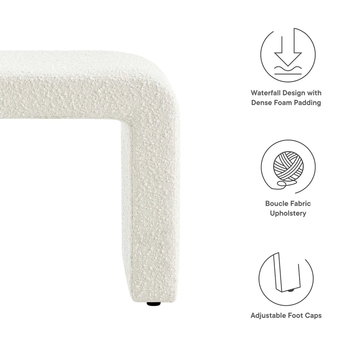 Simba Boucle Fabric Waterfall Stool by Modway by HouseOfZazla