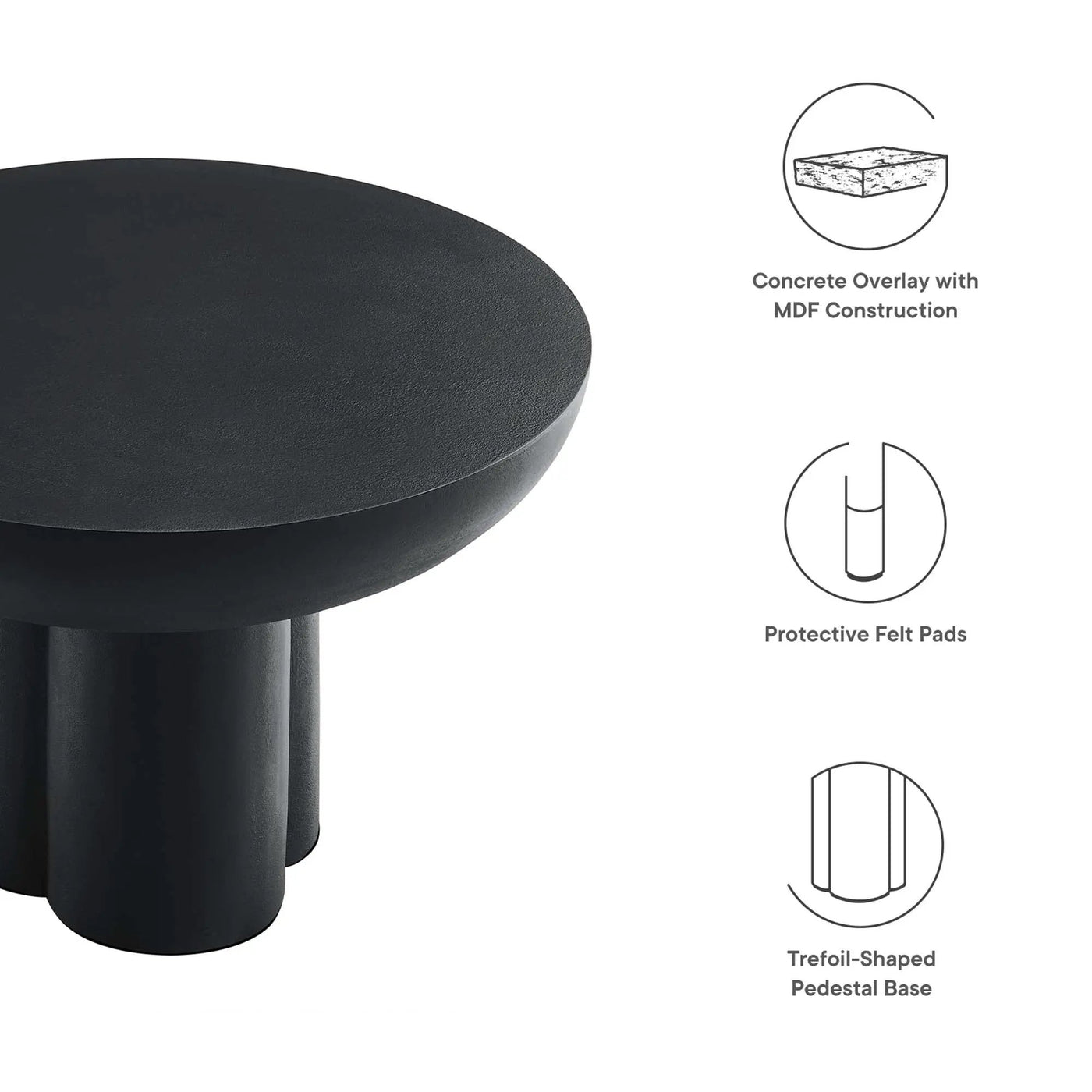 Caspian Round Concrete Coffee Table by Modway by HouseOfZazla