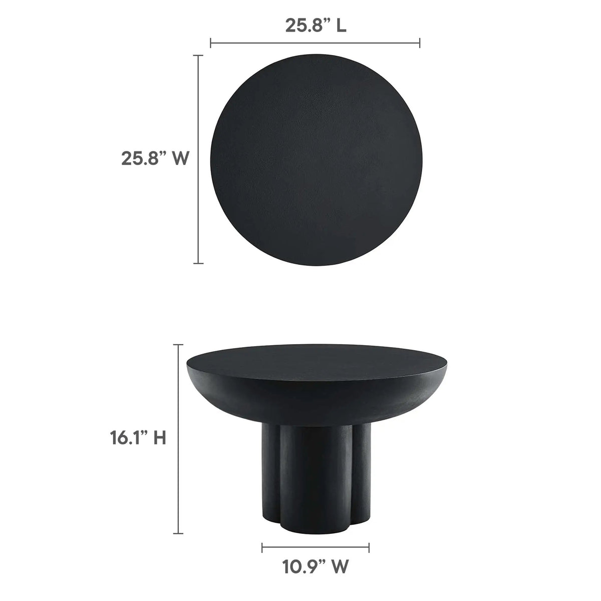 Caspian Round Concrete Coffee Table by Modway by HouseOfZazla