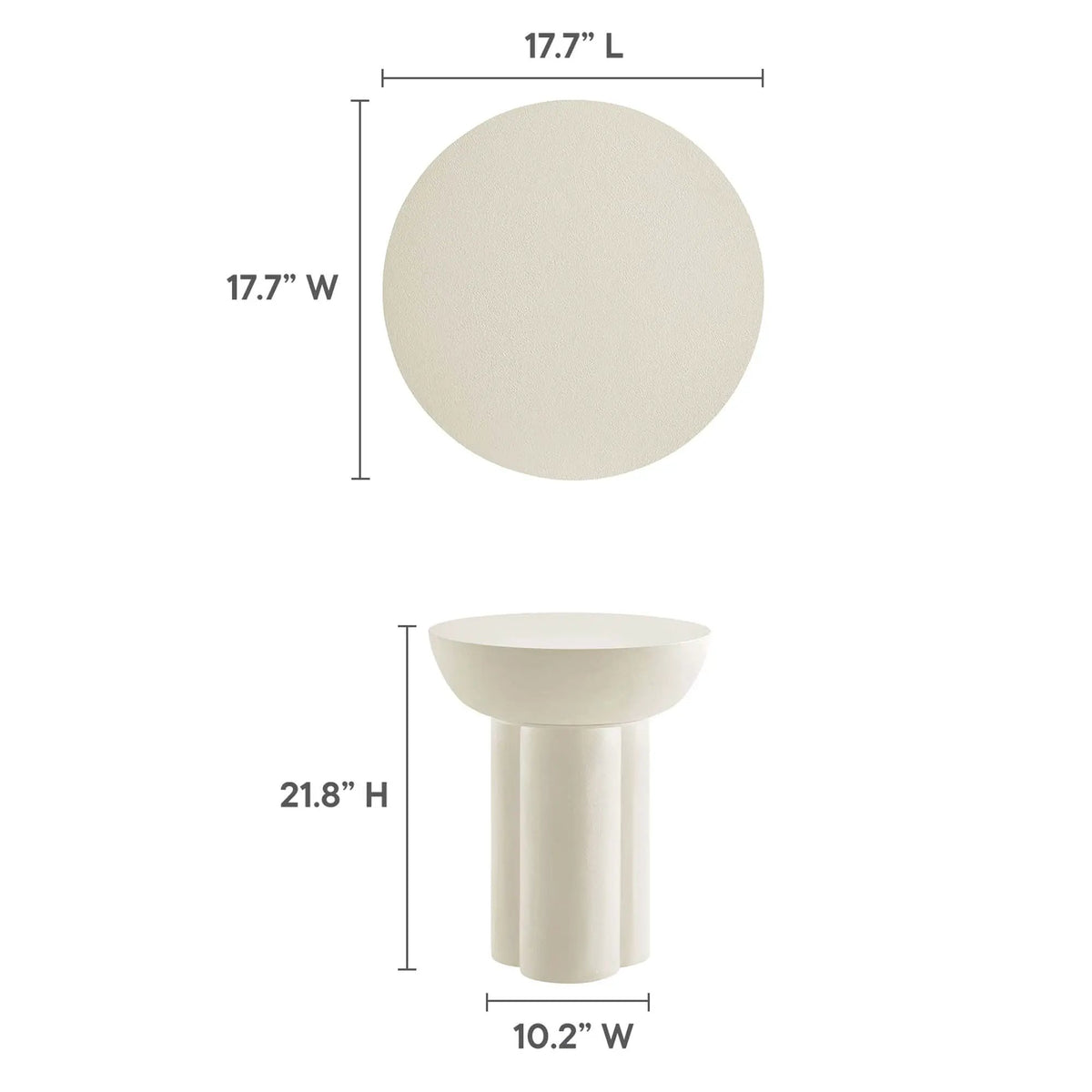 Caspian Round Concrete Side Table by Modway by HouseOfZazla