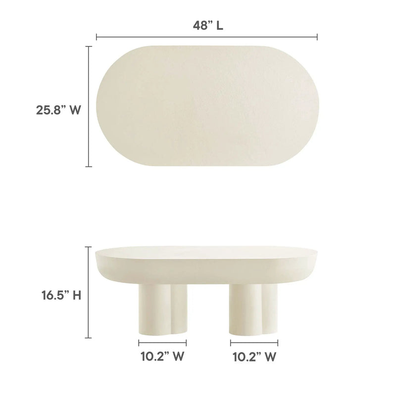 Caspian Oval Concrete Coffee Table by Modway by HouseOfZazla
