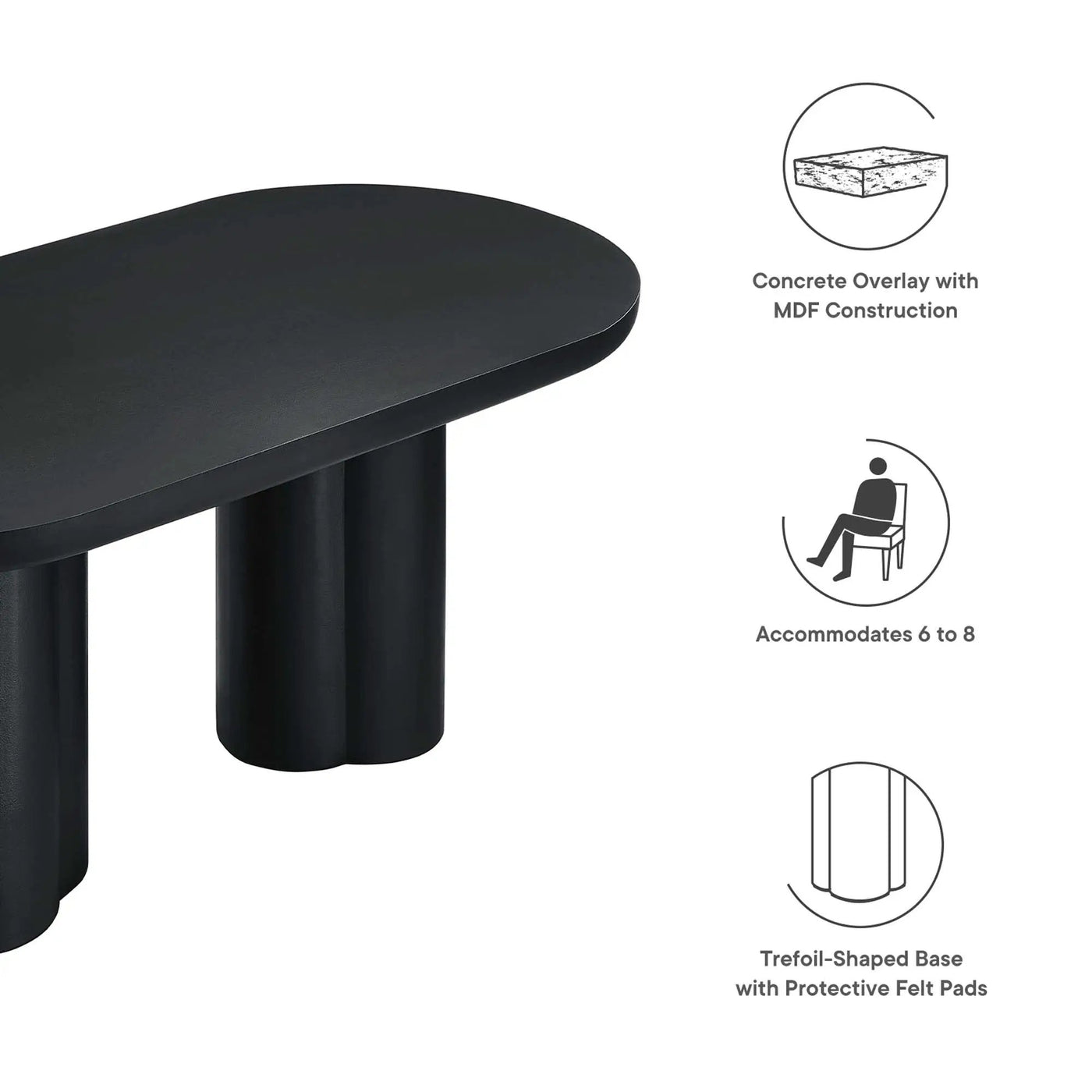 Caspian 72" Oval Concrete Dining Table by Modway by HouseOfZazla
