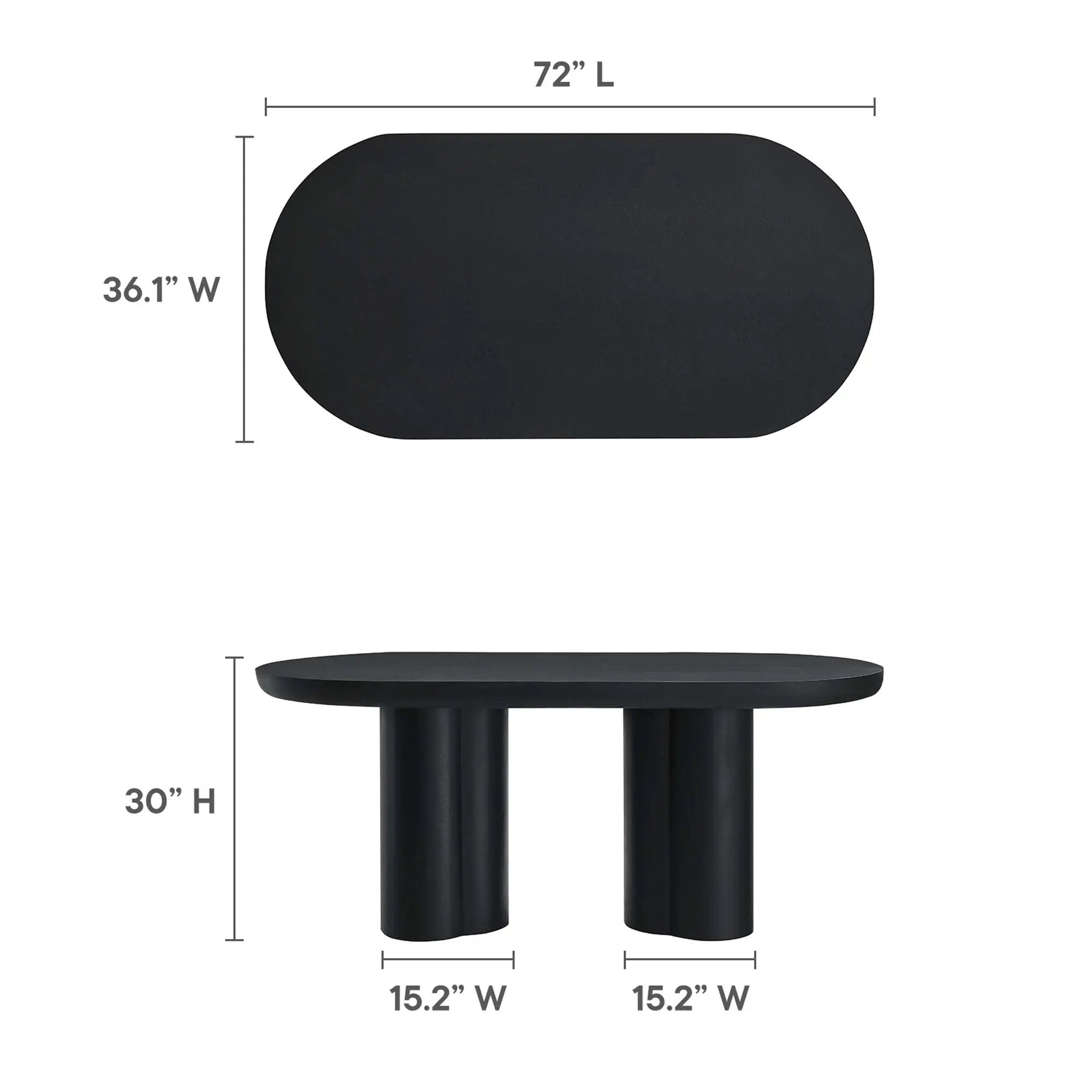Caspian 72" Oval Concrete Dining Table by Modway by HouseOfZazla