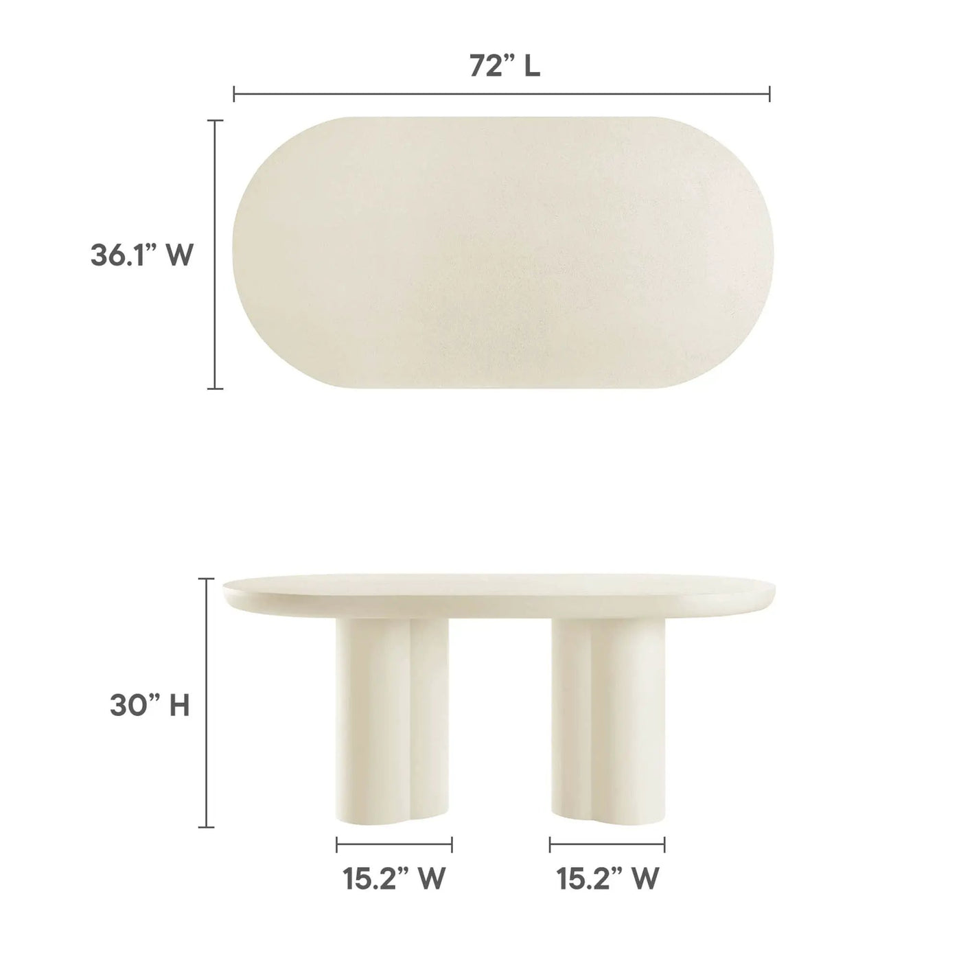 Caspian 72" Oval Concrete Dining Table by Modway by HouseOfZazla