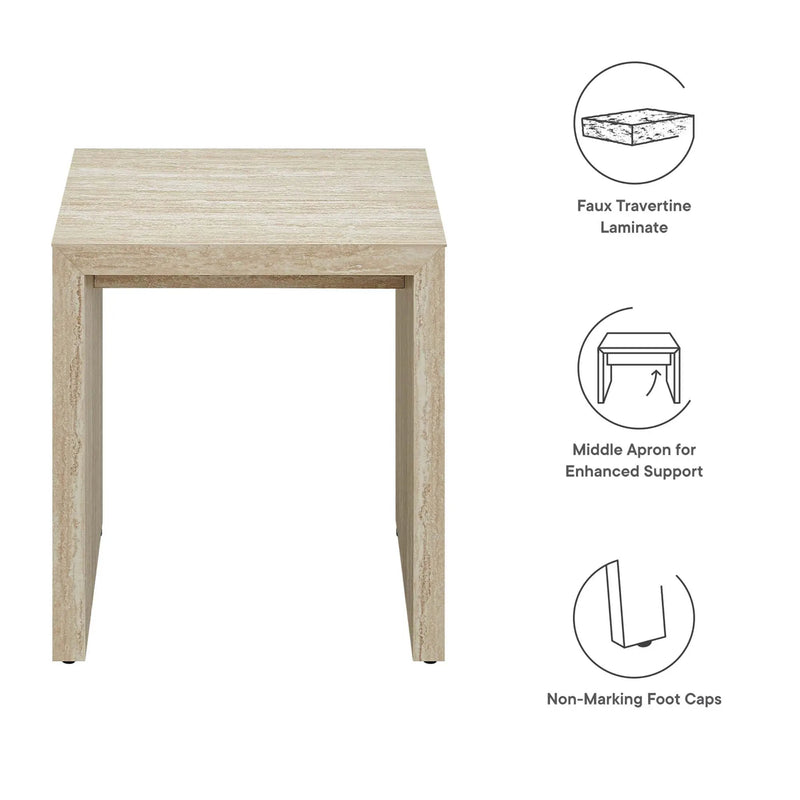 Mirella Faux Travertine Side Table by Modway by HouseOfZazla