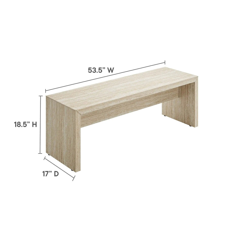 Mirella 53.5" Faux Travertine Indoor Bench by Modway by HouseOfZazla