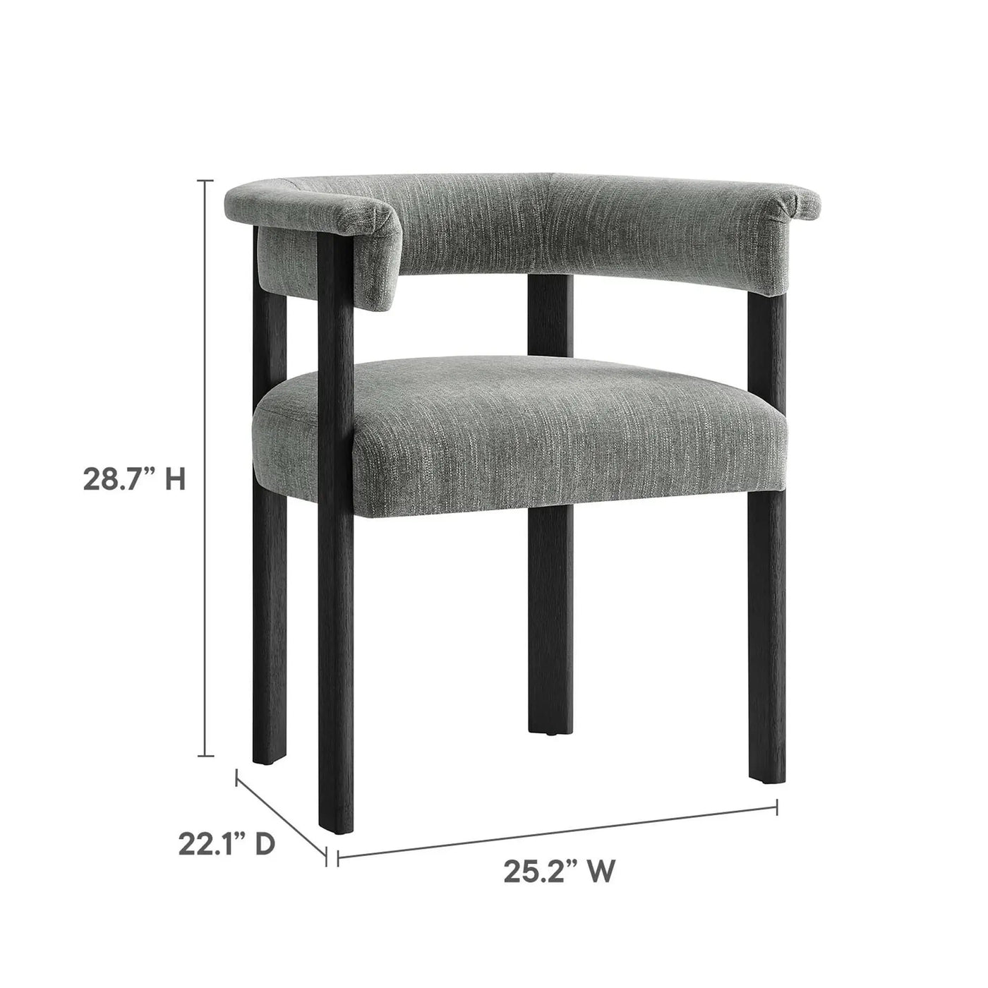 Imogen Fabric Upholstered Barrel Dining Chairs Set of 2 by HouseOfZazla