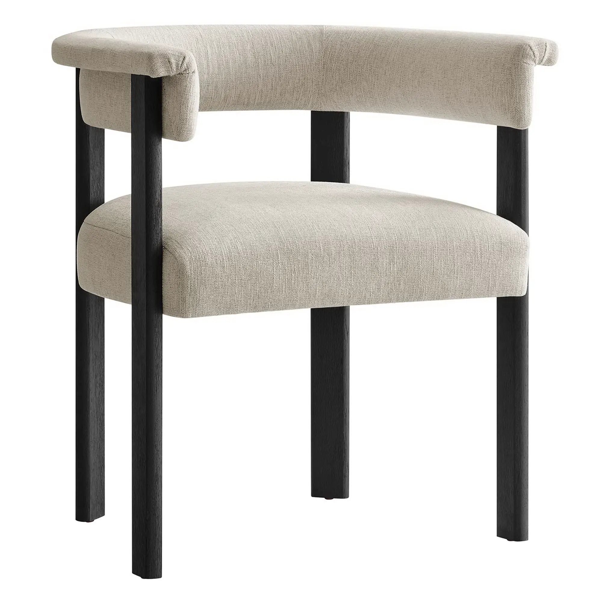 Imogen Fabric Upholstered Barrel Dining Chairs Set of 2 by HouseOfZazla