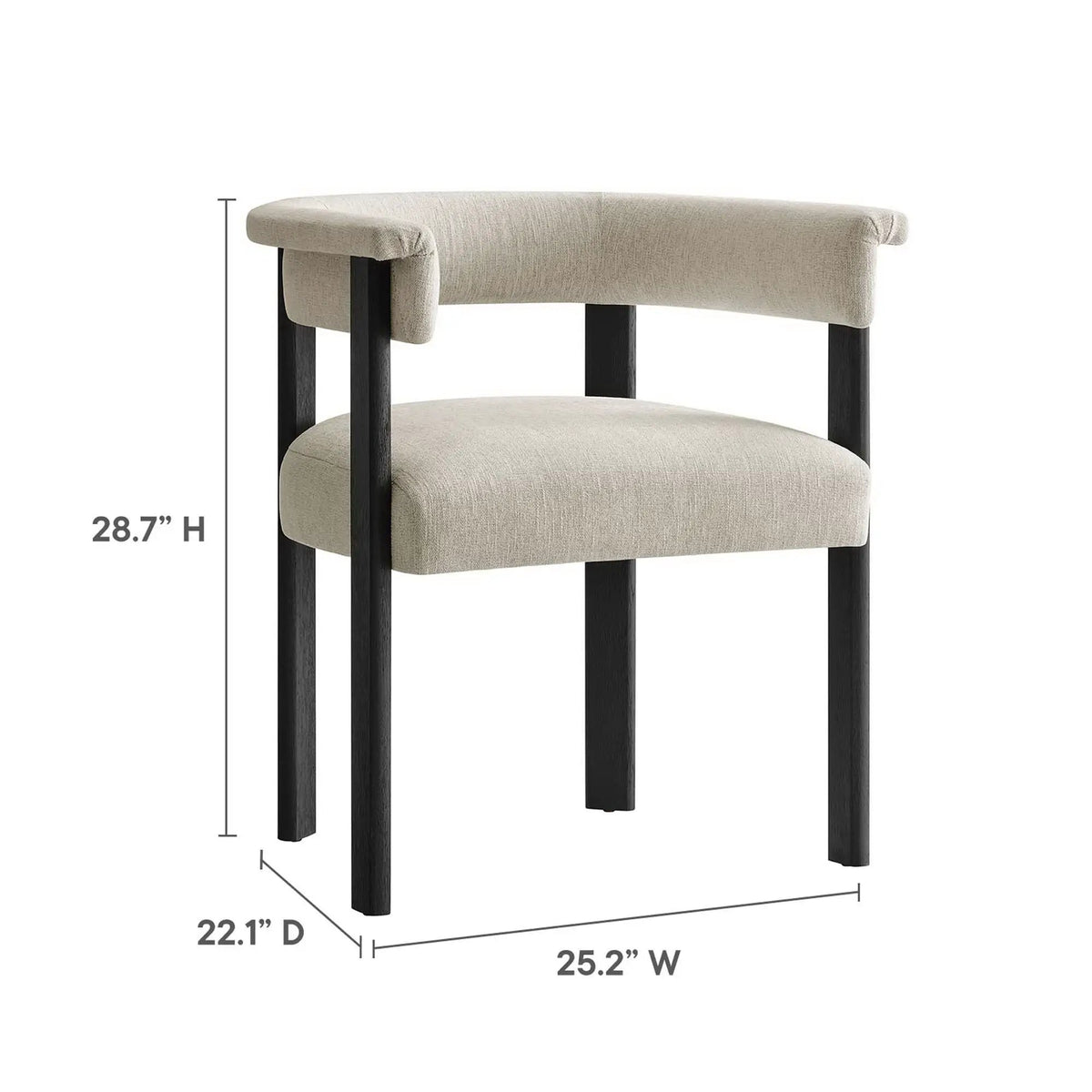 Imogen Fabric Upholstered Barrel Dining Chairs Set of 2 by HouseOfZazla