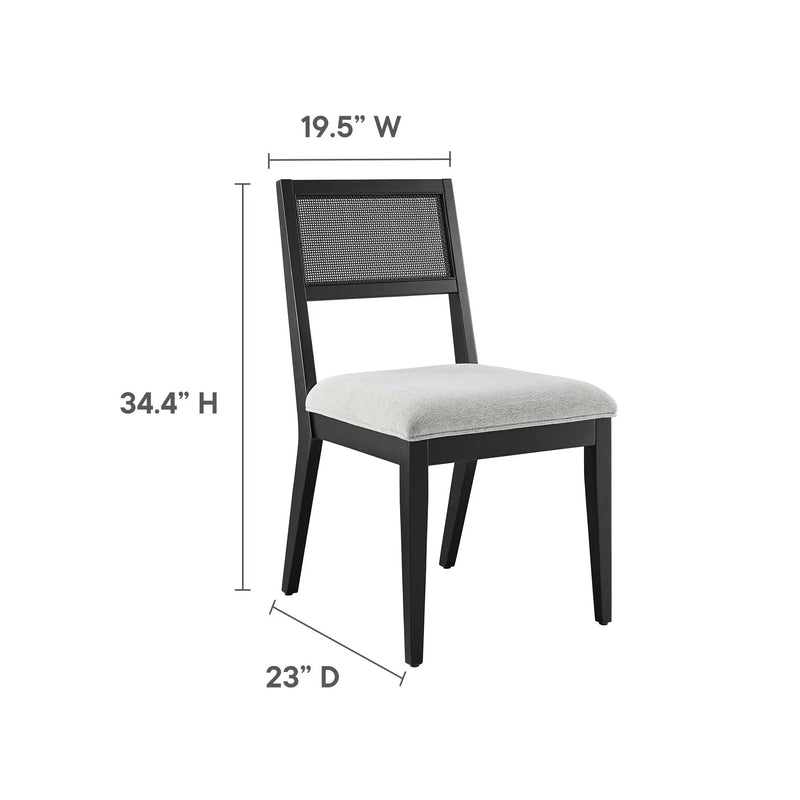 Nimba Faux Rattan Fabric Dining Chairs Set of 2 by Modway by HouseOfZazla