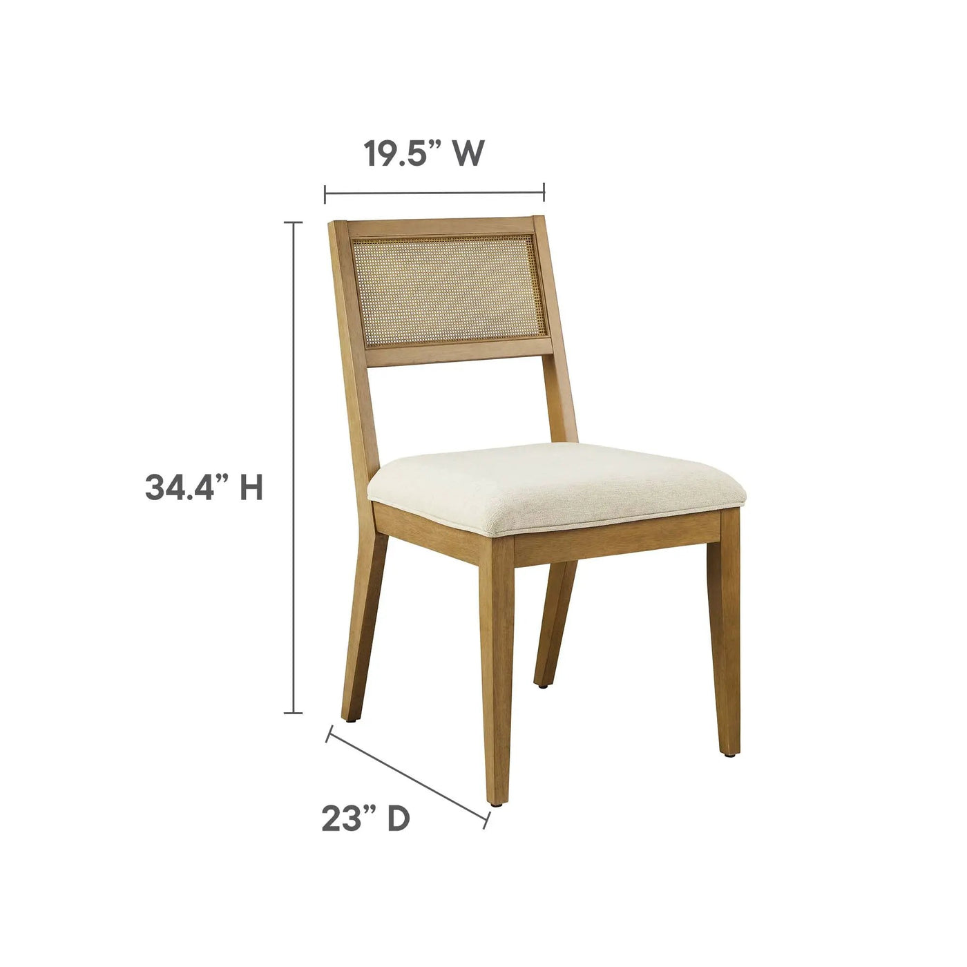 Nimba Faux Rattan Fabric Dining Chairs Set of 2 by Modway by HouseOfZazla