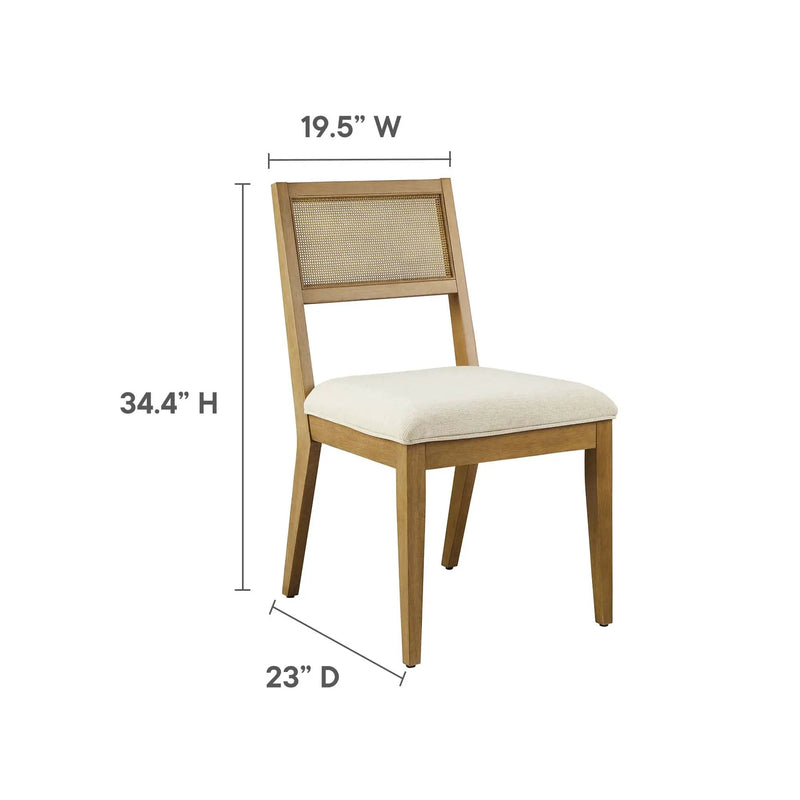 Nimba Faux Rattan Fabric Dining Chairs Set of 2 by Modway by HouseOfZazla