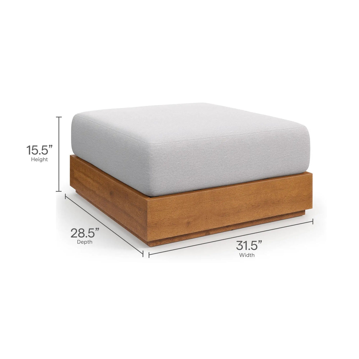 Tahoe Outdoor Patio Acacia Wood Ottoman by Modway by HouseOfZazla