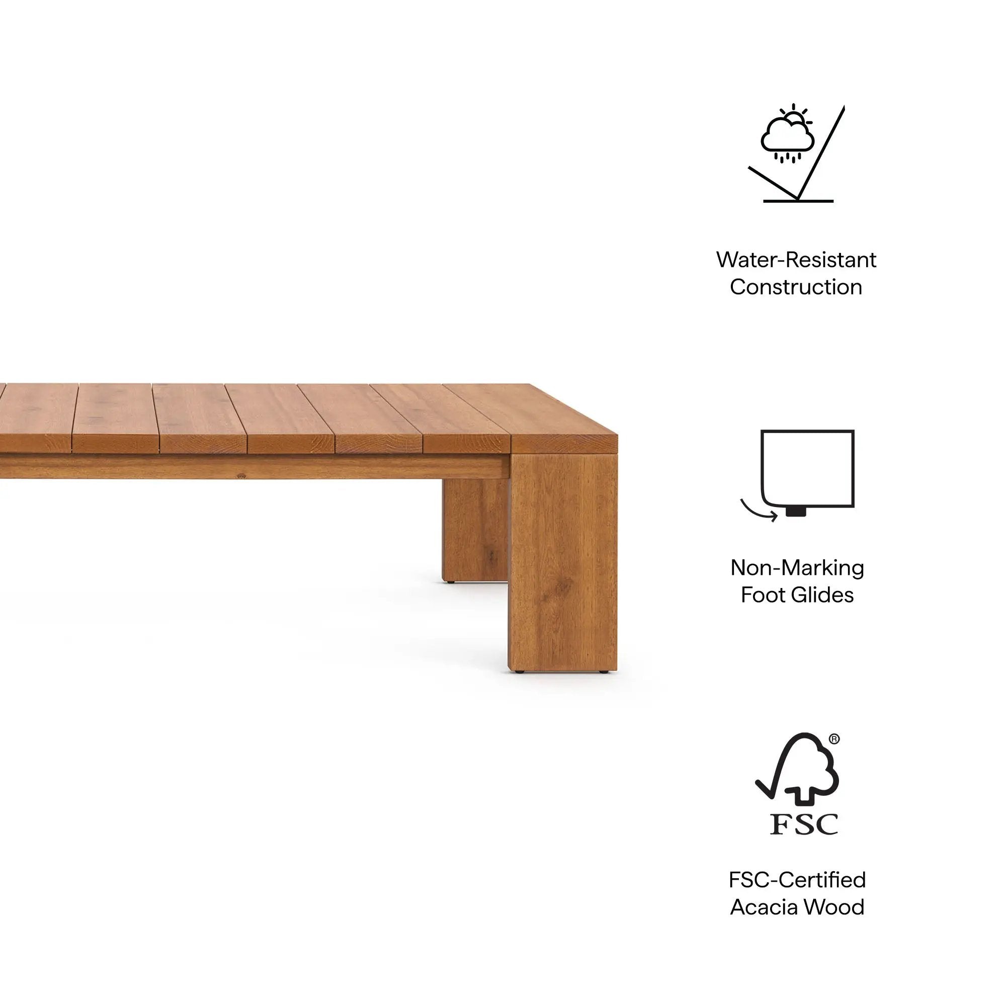 Tahoe Outdoor Patio Acacia Wood Coffee Table by Modway by HouseOfZazla