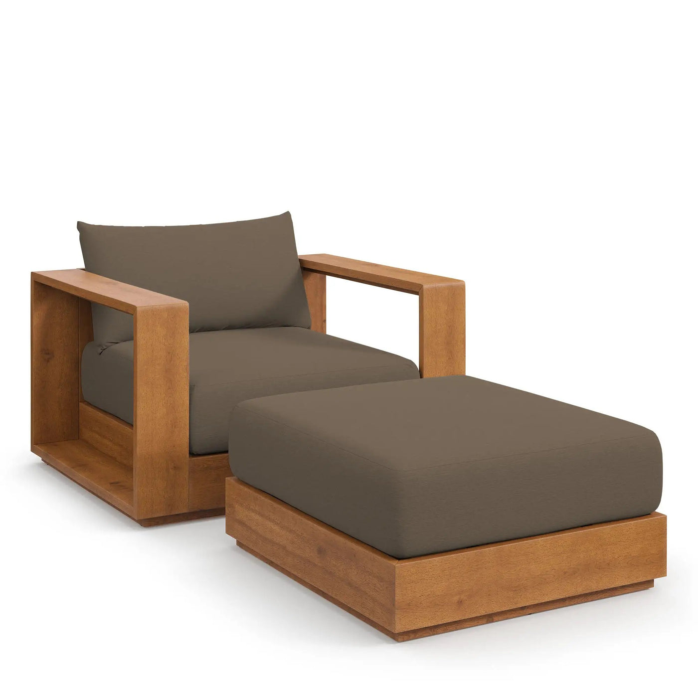 Tahoe 2-Piece Outdoor Patio Acacia Wood Armchair and Ottoman Set by Modway by HouseOfZazla