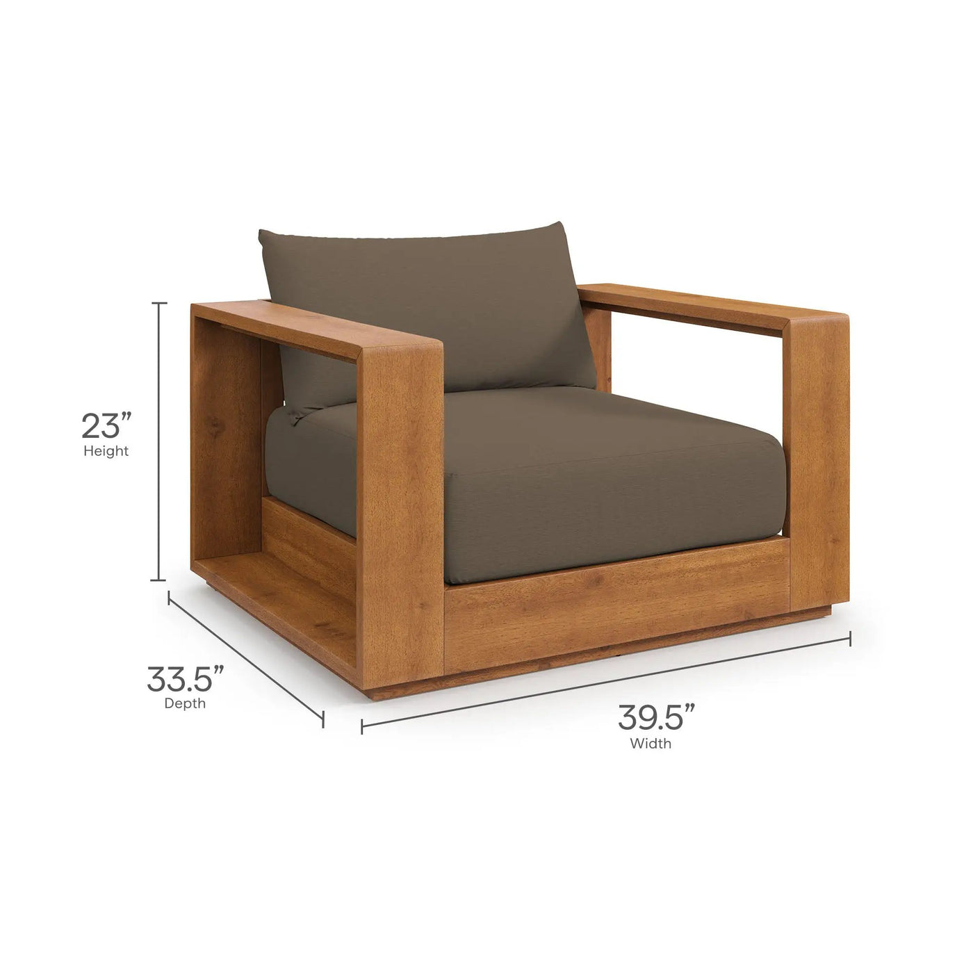 Tahoe 2-Piece Outdoor Patio Acacia Wood Armchair and Ottoman Set by Modway by HouseOfZazla