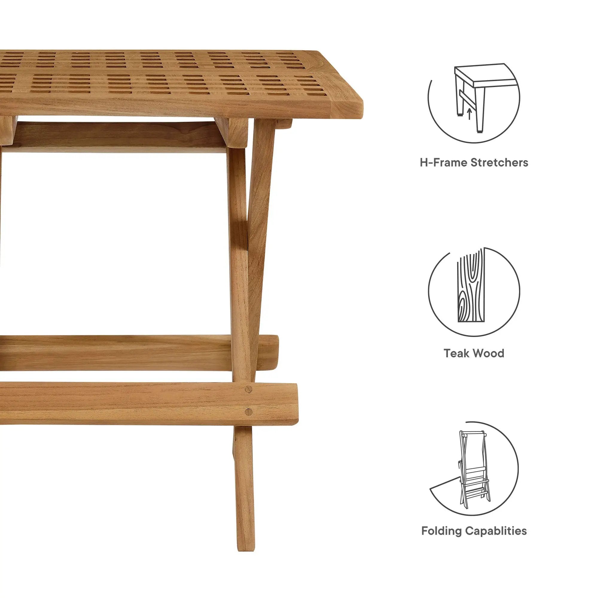Vienna Outdoor Patio Teak Wood Side Table by Modway by HouseOfZazla