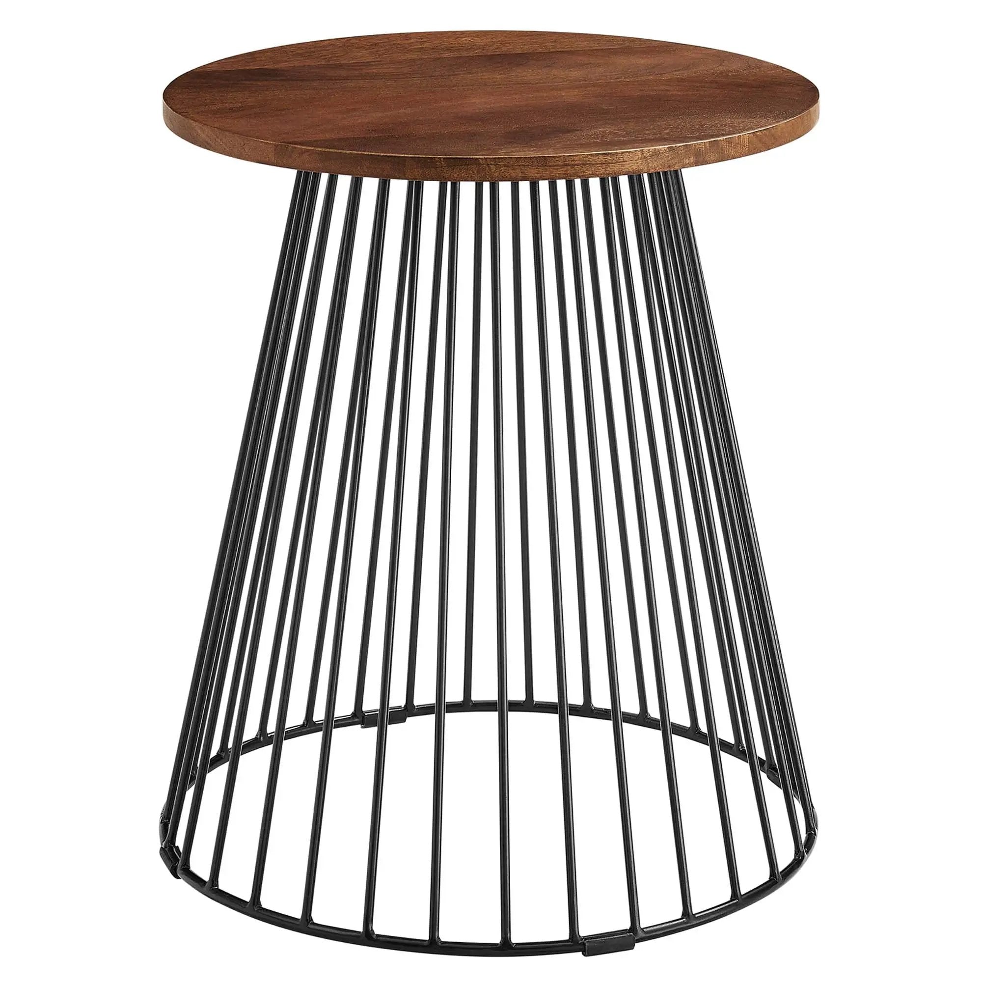 Valeo Round Wood and Metal Side Table by Modway by HouseOfZazla