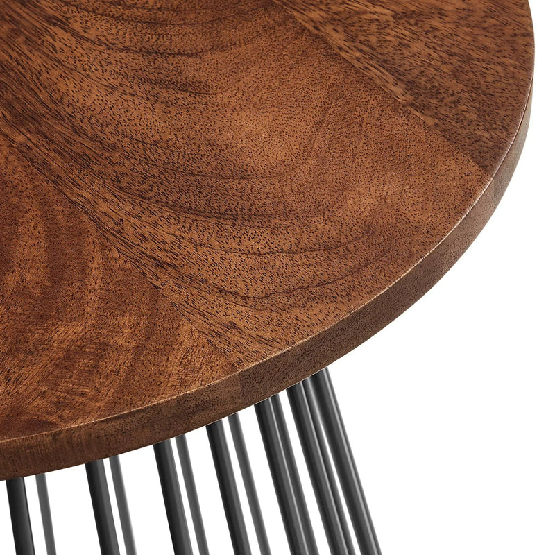 Valeo Round Wood and Metal Side Table by Modway by HouseOfZazla