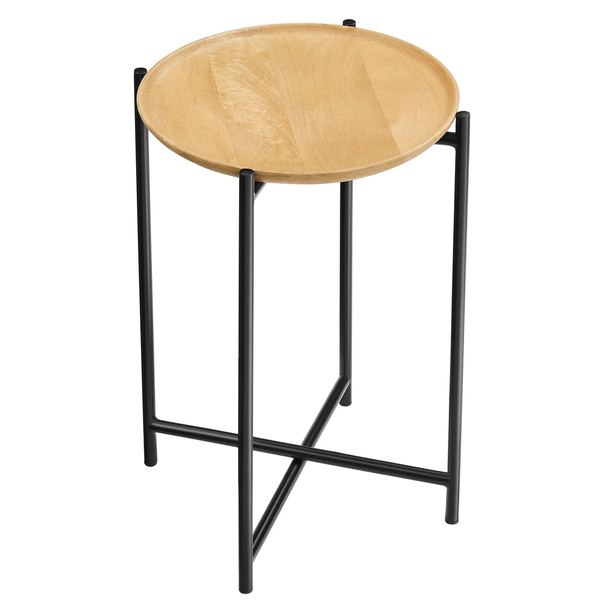 Xilo Round Wood and Metal Side Table by Modway by HouseOfZazla