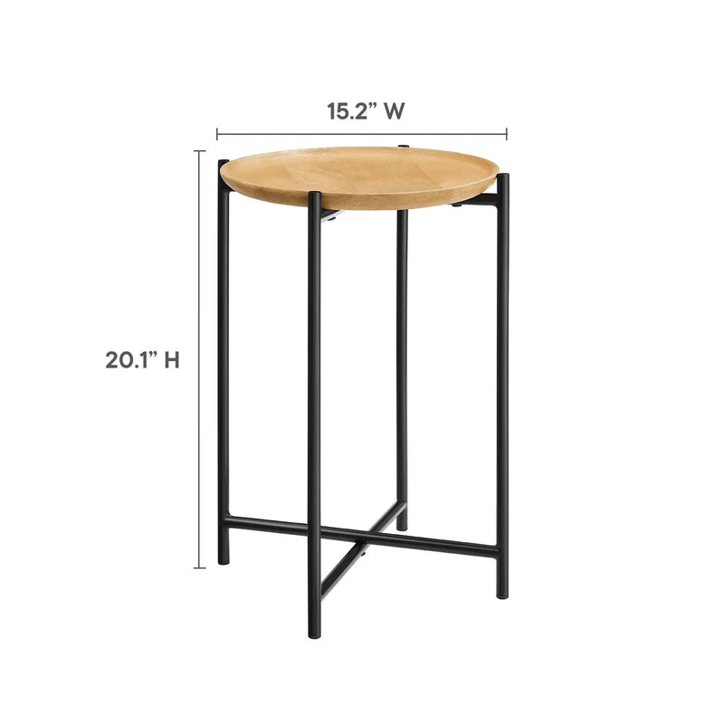 Xilo Round Wood and Metal Side Table by Modway by HouseOfZazla