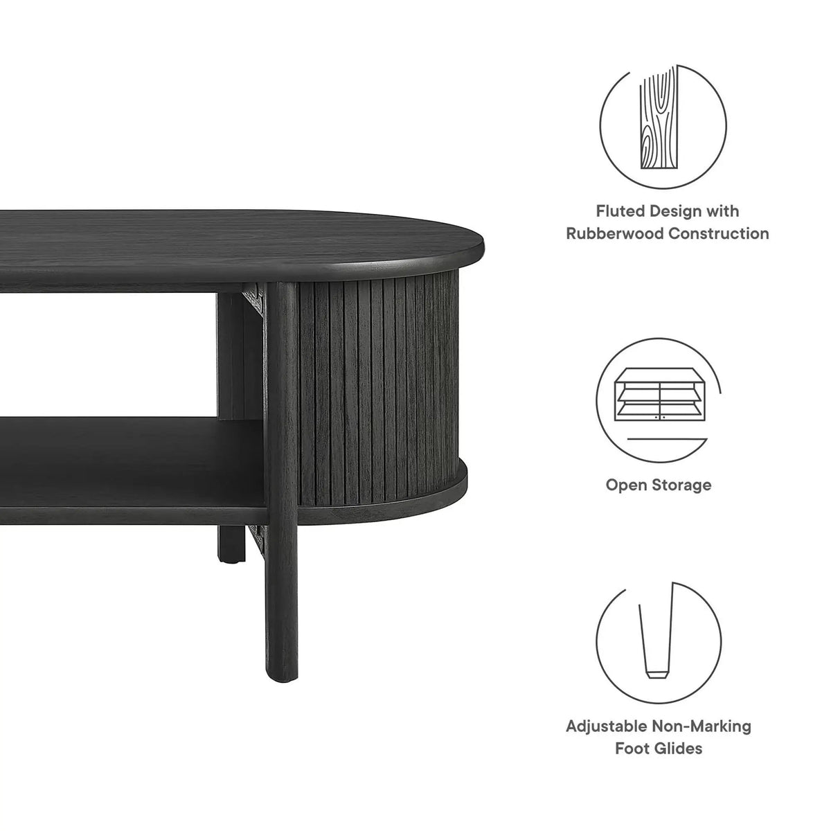 Cadence Coffee Table by Modway Mid-Century Modern Rubberwood by HouseOfZazla