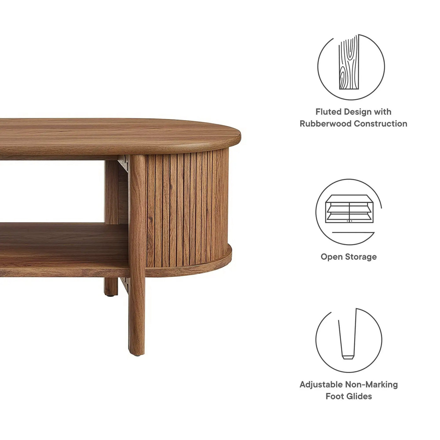 Cadence Coffee Table by Modway Mid-Century Modern Rubberwood by HouseOfZazla