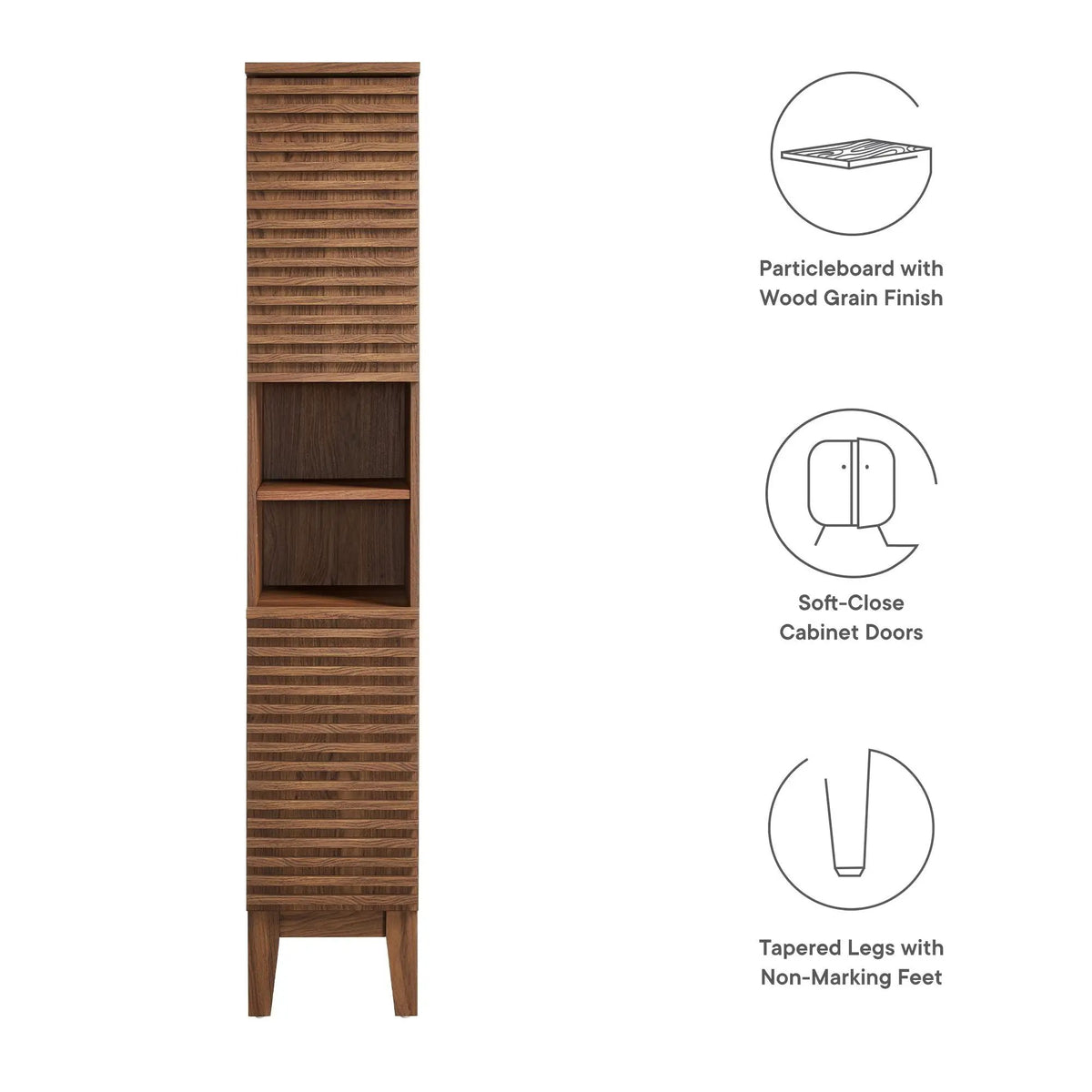 Render Tall Narrow Bathroom Storage Cabinet by Modway by HouseOfZazla