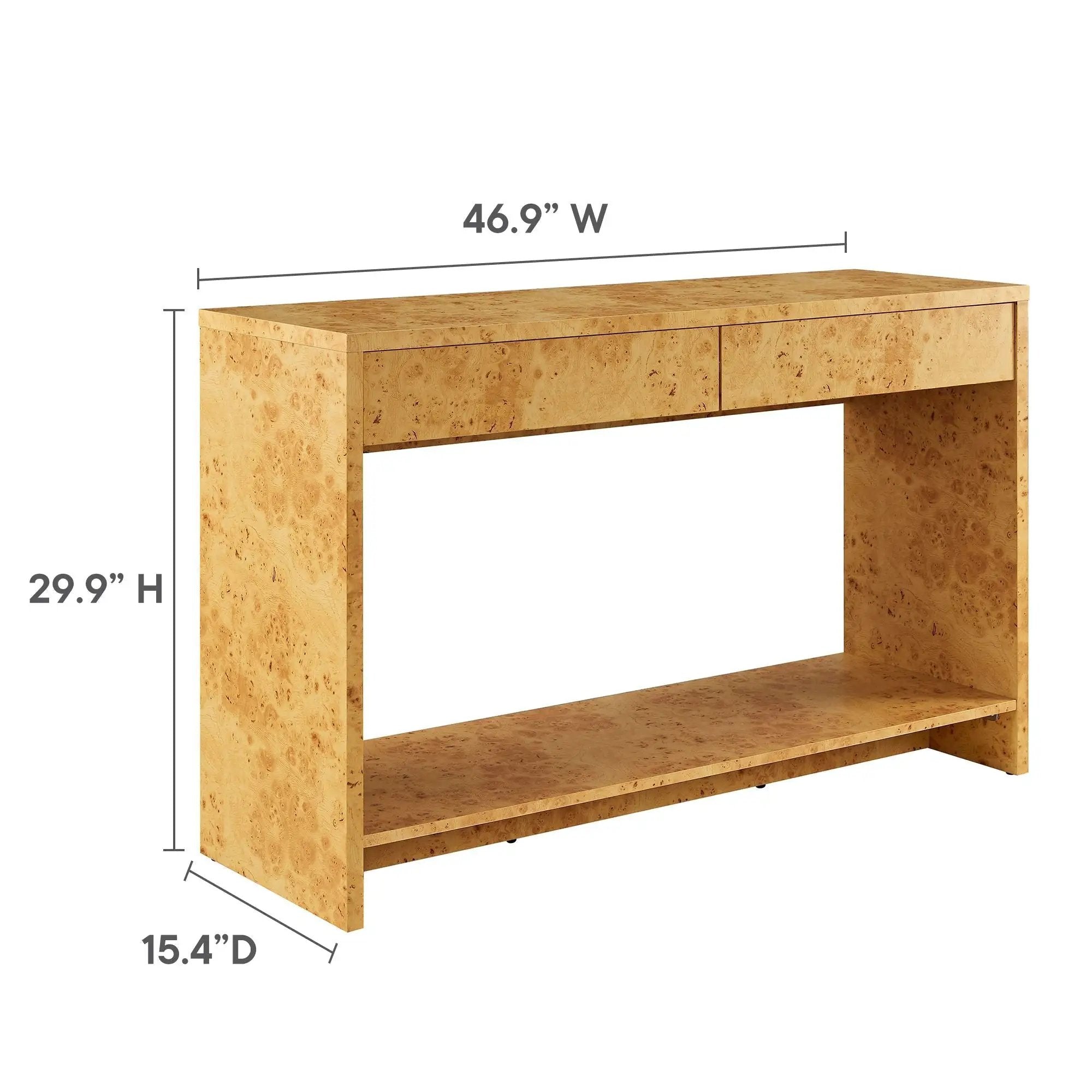 Hudson 2-Drawer Burl Wood Console Table by Modway by HouseOfZazla