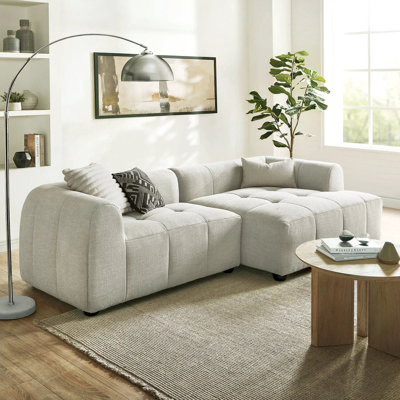 Liana Right-Facing Upholstered Fabric Modular Sofa with Chaise by Modway by HouseOfZazla