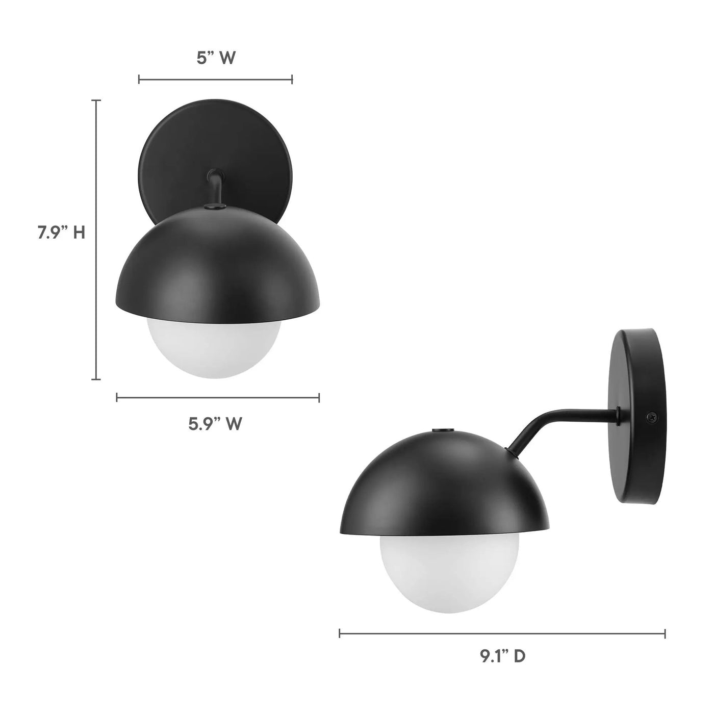 Eclipse Globe Wall Sconce by Modway by HouseOfZazla