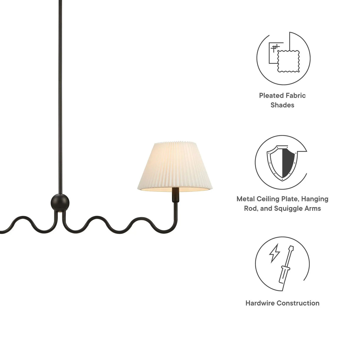 Wave Squiggle 2-Arm Pendant Light by Modway by HouseOfZazla