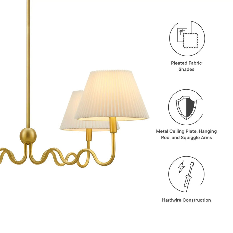 Wave Squiggle 4-Arm Pendant Light by Modway by HouseOfZazla