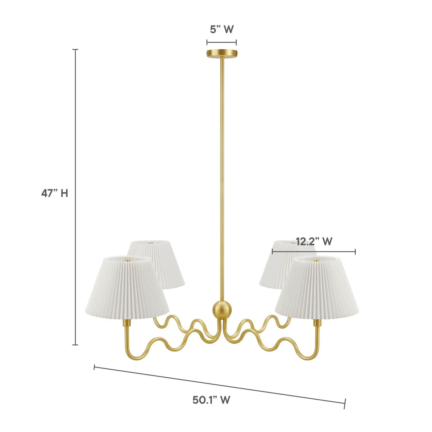 Wave Squiggle 4-Arm Pendant Light by Modway by HouseOfZazla