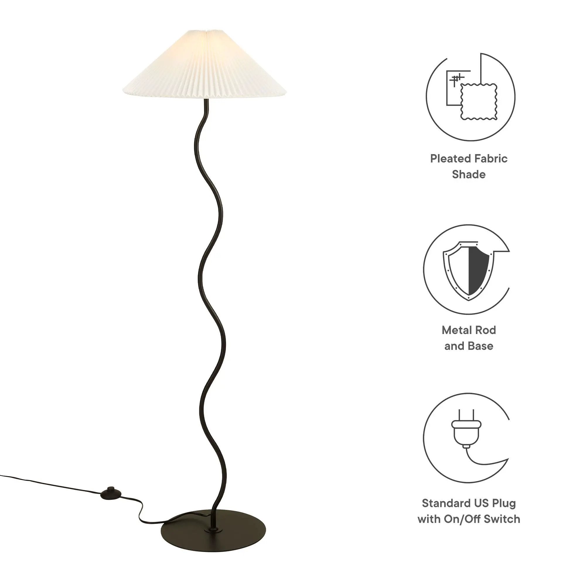 Wave Squiggle Floor Lamp by Modway by HouseOfZazla