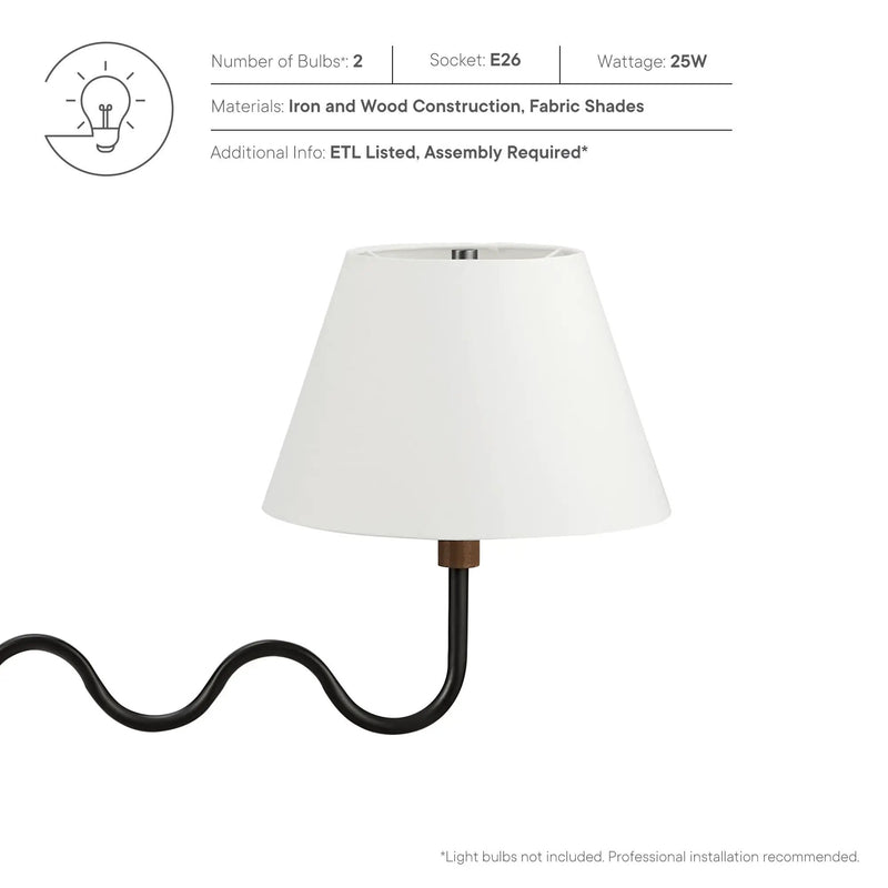 Sunlit Squiggle 2-Arm Pendant Light by Modway by HouseOfZazla