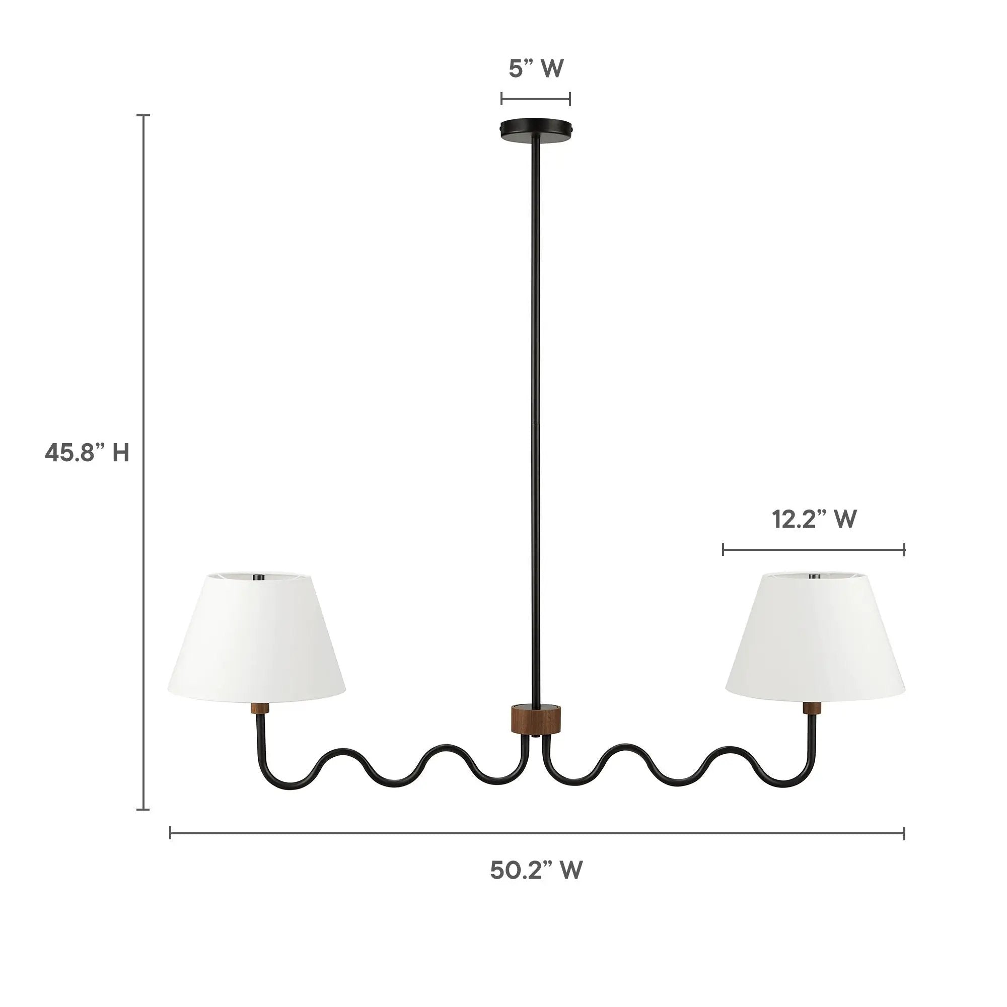 Sunlit Squiggle 2-Arm Pendant Light by Modway by HouseOfZazla
