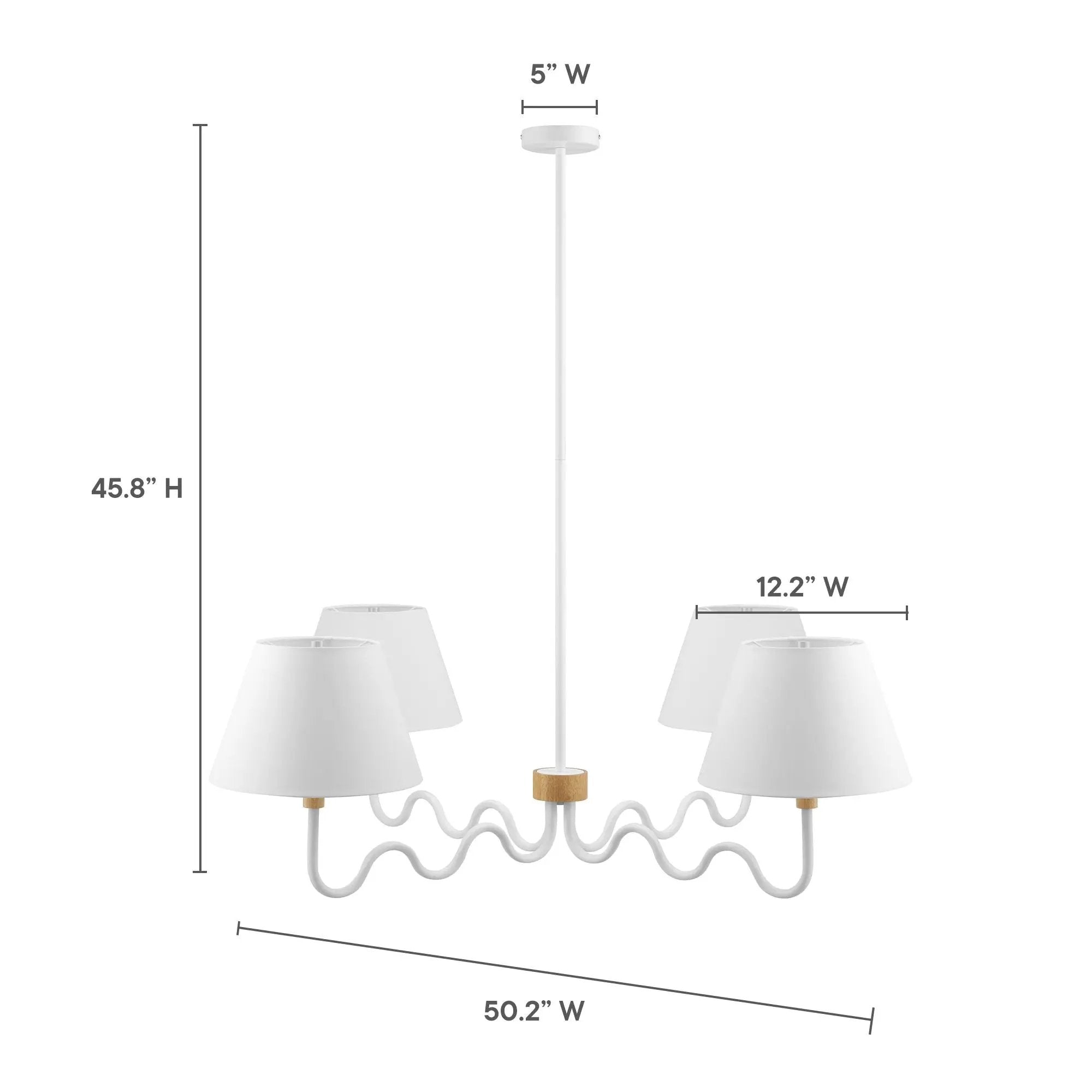 Sunlit Squiggle 4-Arm Pendant Light by Modway by HouseOfZazla