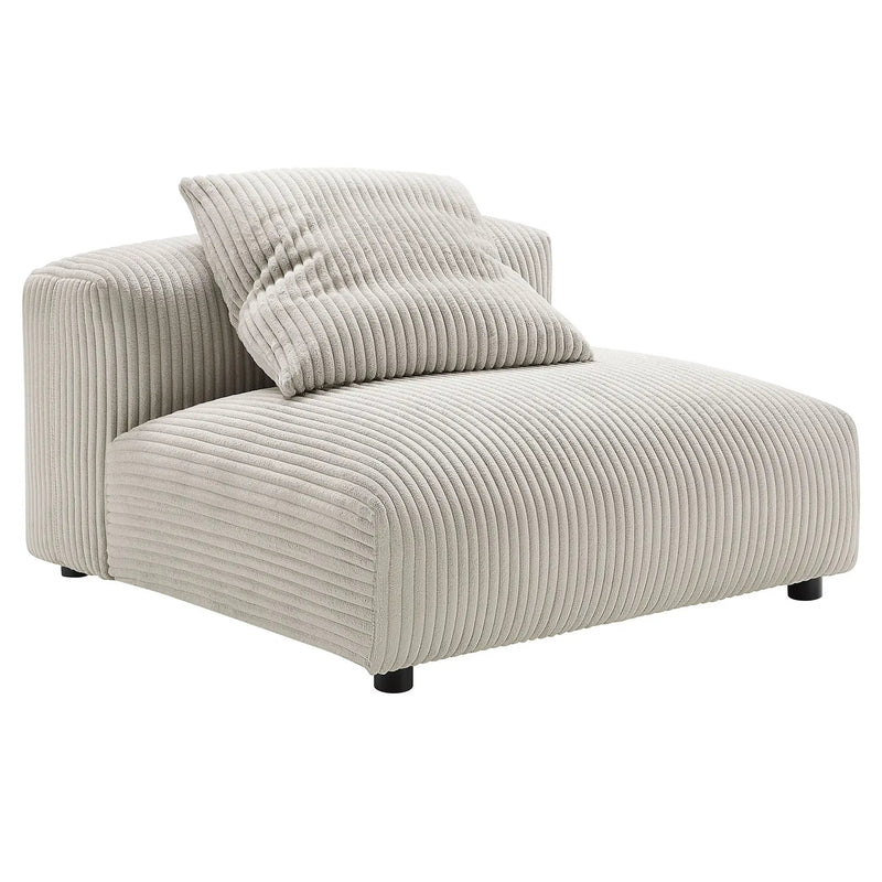 Solace Modular Corduroy Upholstered Armless Chair and Ottoman Set by Modway by HouseOfZazla
