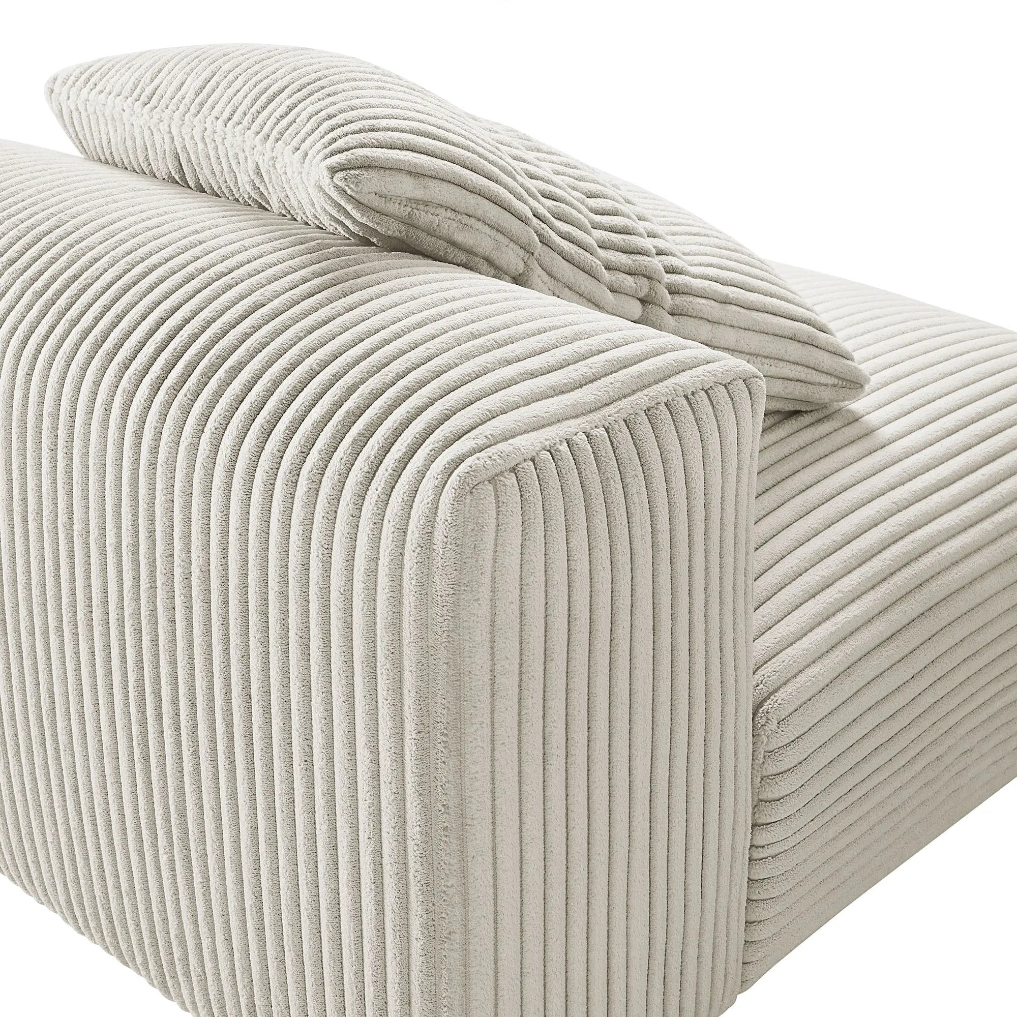 Solace Modular Corduroy Upholstered Armless Chair by HouseOfZazla
