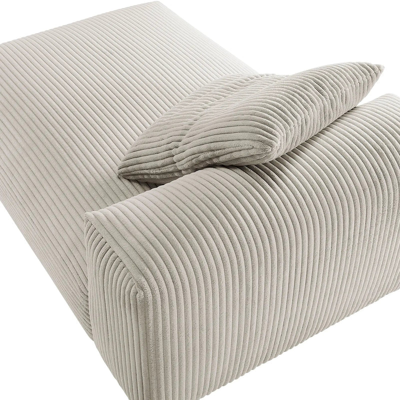 Solace Modular Corduroy Upholstered Armless Chaise Lounge by HouseOfZazla