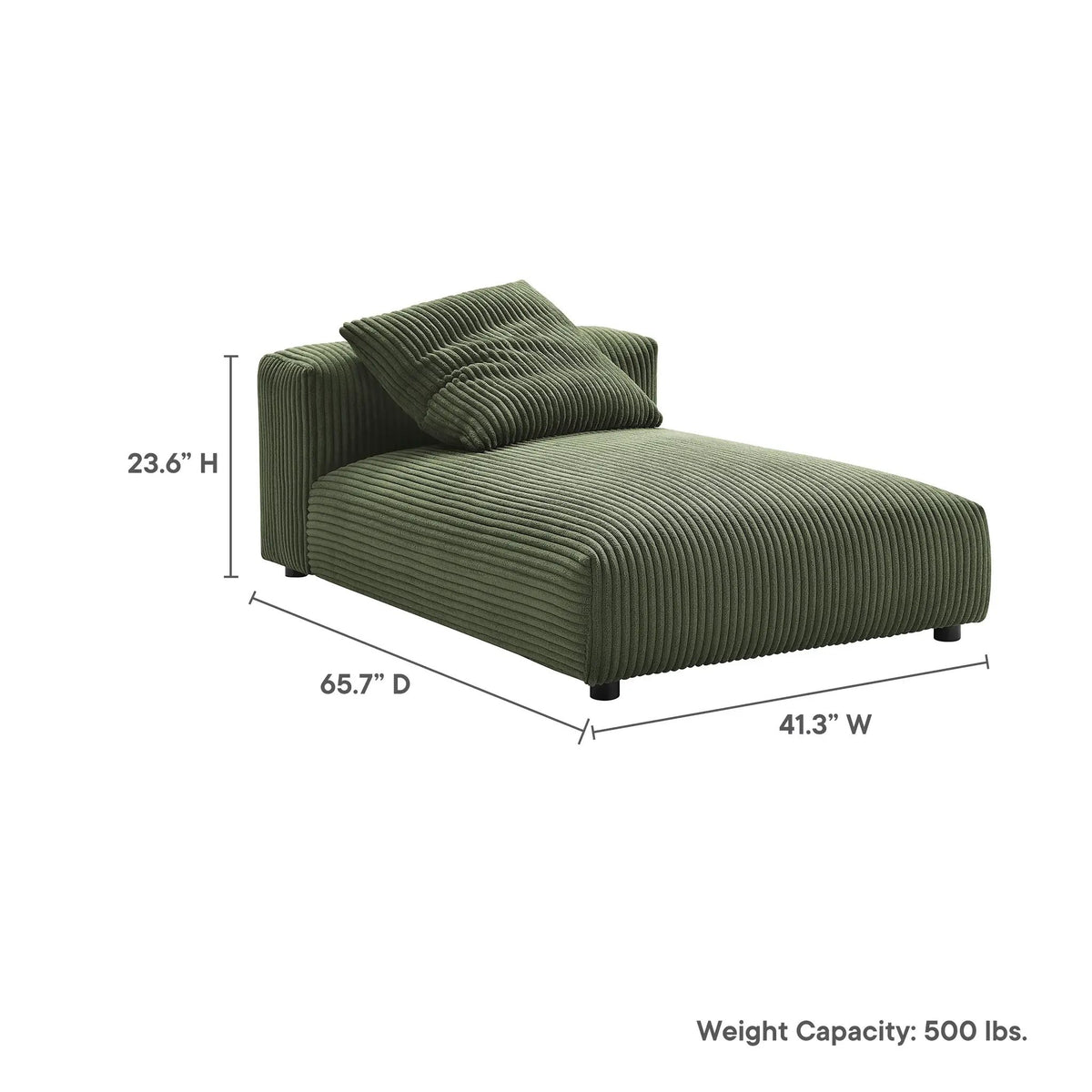 Solace Modular Corduroy Upholstered Armless Chaise Lounge by HouseOfZazla