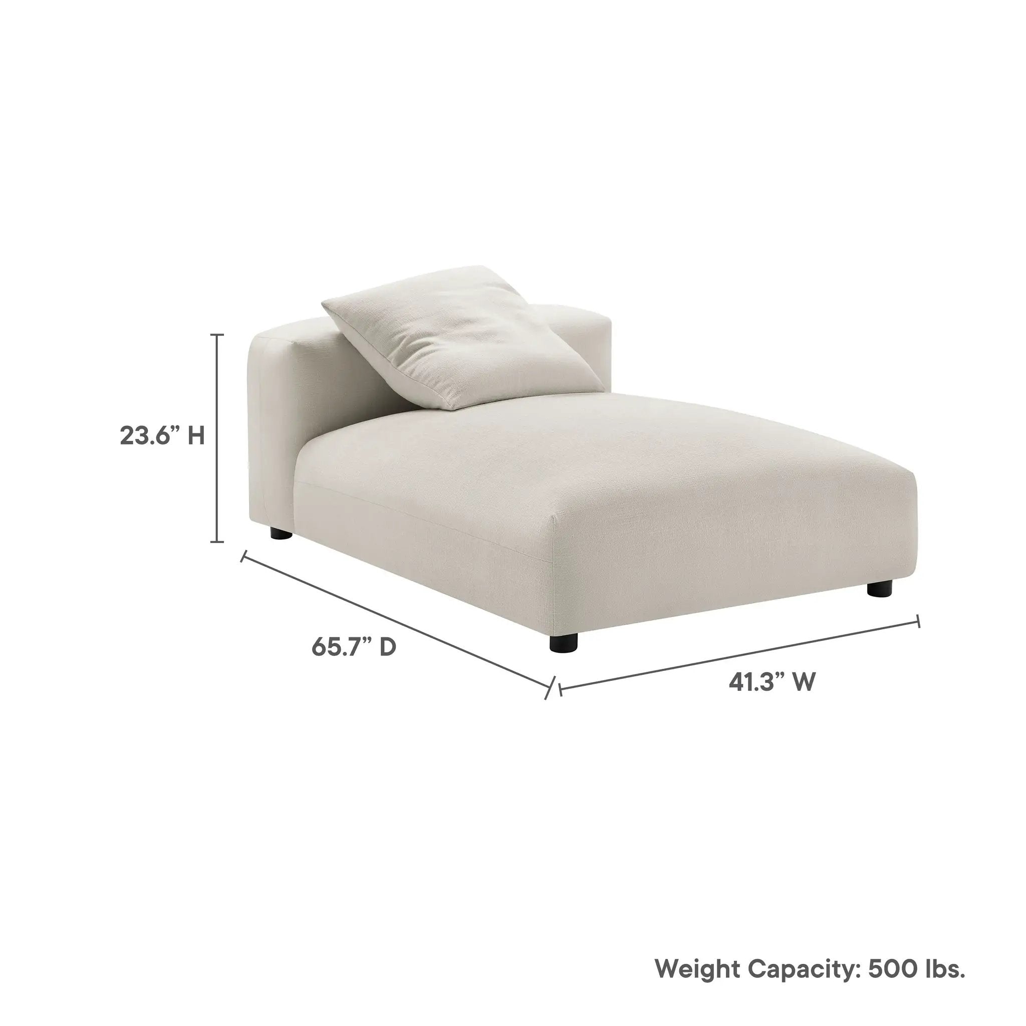 Solace Modular Upholstered Fabric Armless Chaise Lounge by HouseOfZazla
